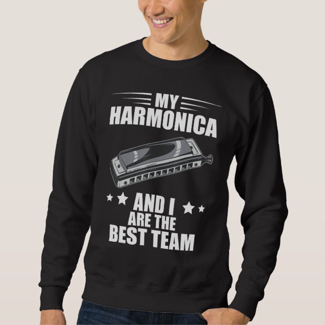 Sudadera Harmonica Best Team French Harp Player Musician Bl (Anverso)