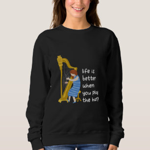 Sudadera Harp Player Harpist Harp Music Instruments