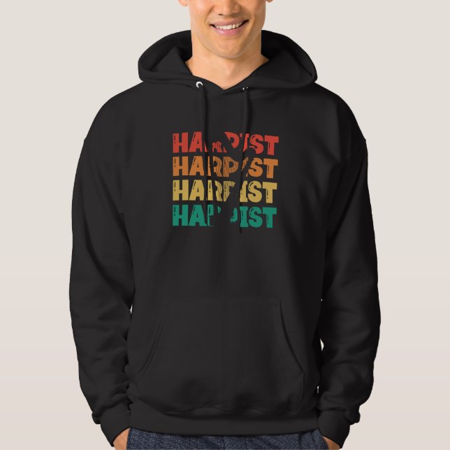 Sudadera Harpist Silhouette Konghou Pedal Harp Harpist Harp (Anverso)