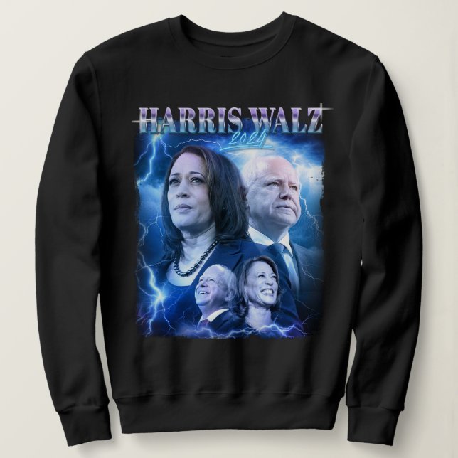 Sudadera Harris Walz 2024 estilo retro 90 (Anverso del diseño)