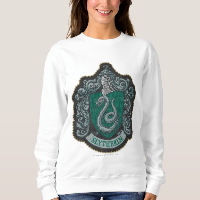Sudadera Harry Potter | Retro Escudo Poderoso de Slytherin (Anverso)
