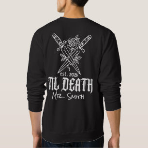 Sudadera Hasta la Muerte Calavera Daga Rosa Nombre Personal