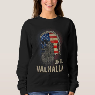 Sudadera Hasta Valhalla Calavera Bandera Americana USA Viki