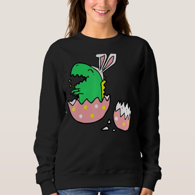 Sudadera Hatching T Rex Bunny Ears Easter For Teacher (Anverso)