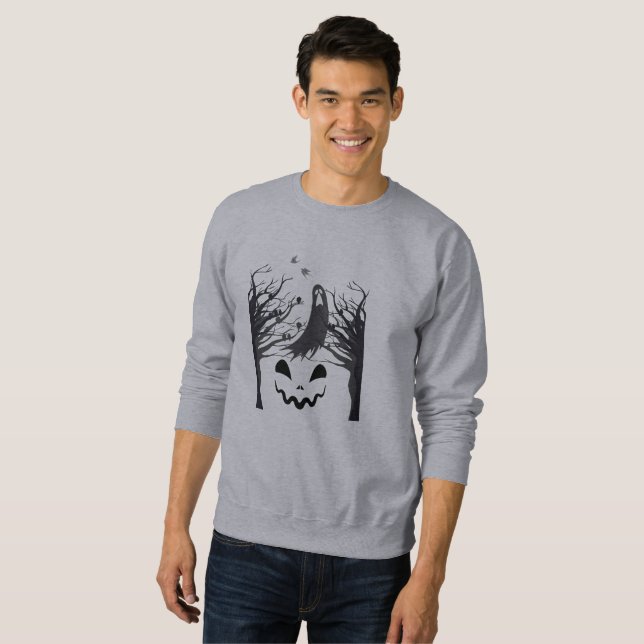 Sudadera Haunted Forest Ghost Silhouette Men’s Crewneck Swe (Anverso completo)
