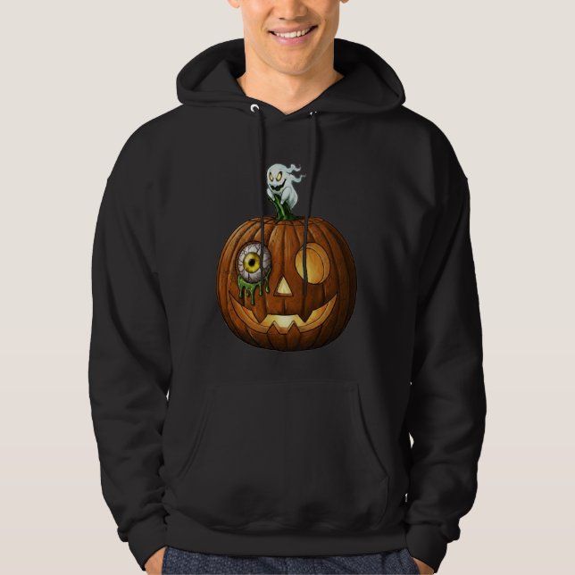 Sudadera Haunted Ghost & Dripping Eyeball Jack-O-Lantern (Anverso)