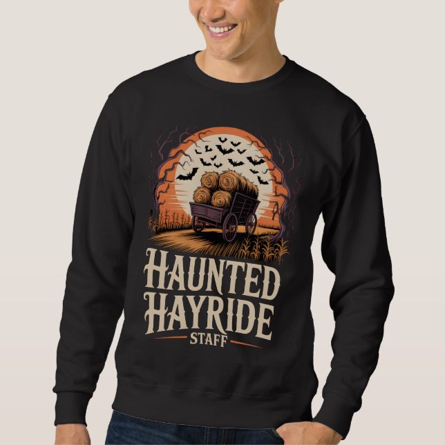 Sudadera Haunted Hayride Staff Halloween (Anverso)
