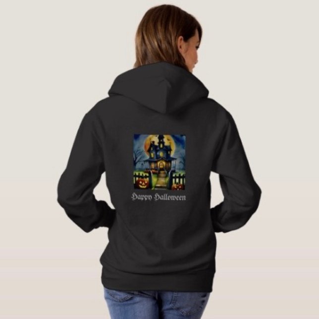 Sudadera Haunted Hollow & Luna  (10oz. cotton-poly blend 100% cotton face set-in sleeves  double needle-stitched armholes bottom band)