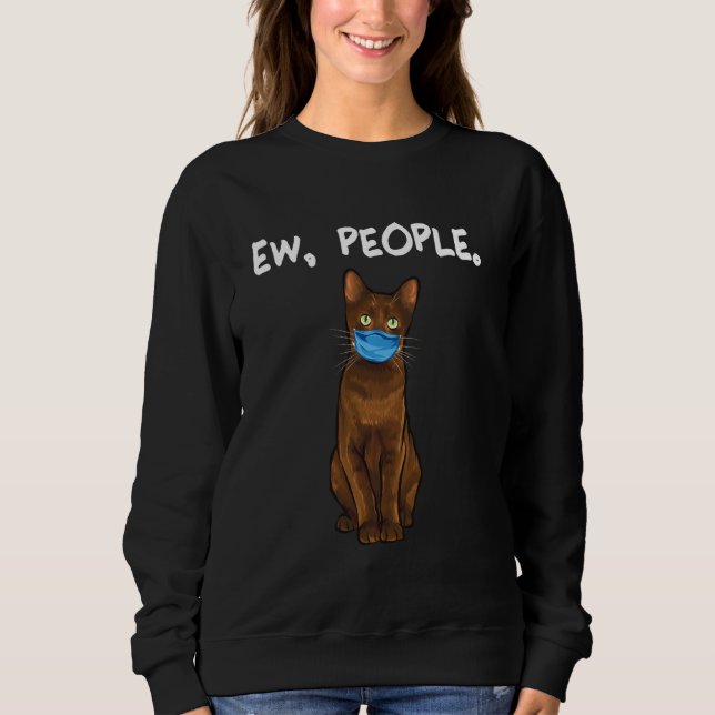 Sudadera Havana Brown Ew People Cat Usando Máscara De Cara (Anverso)