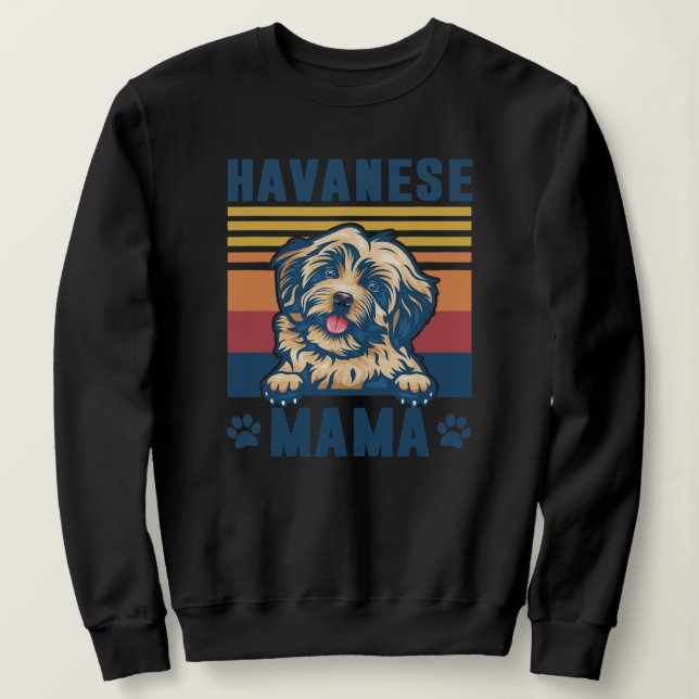 Sudadera Havanese Mama Mother Retro Gifts Dog Mom  (Anverso del diseño)