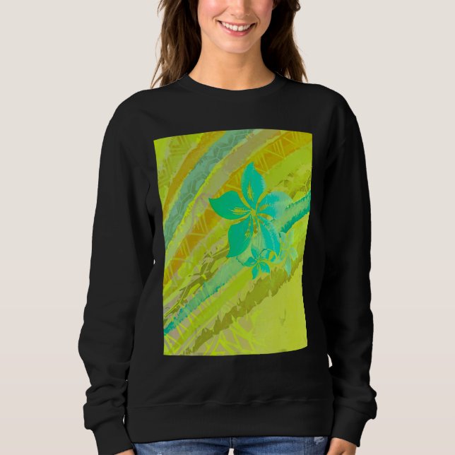Sudadera Hawaiano  Polinesio Tropical Abstracto (Anverso)