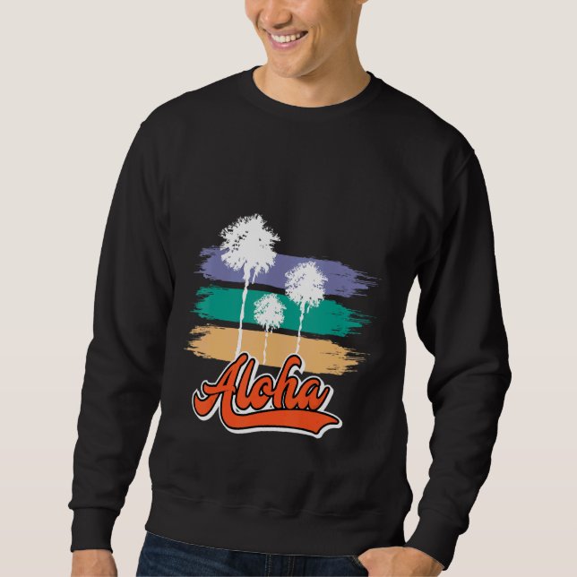Sudadera Hawaii Aloha Palm Tree Hawaii Fiesta (Anverso)
