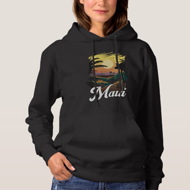 Sudadera Hawaii Beach Sunset Ocean Maui Aloha Retro Hawaiia (Anverso)
