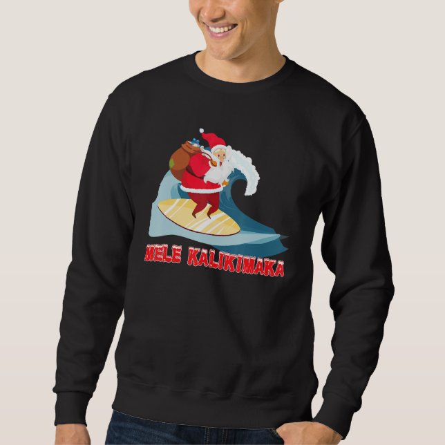 Sudadera Hawaii Mele Kalikimaka Santa Hawaiian Christmas In (Anverso)