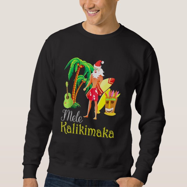 Sudadera Hawaii Mele Kalikimaka Santa Navidades De Surf Ug (Anverso)