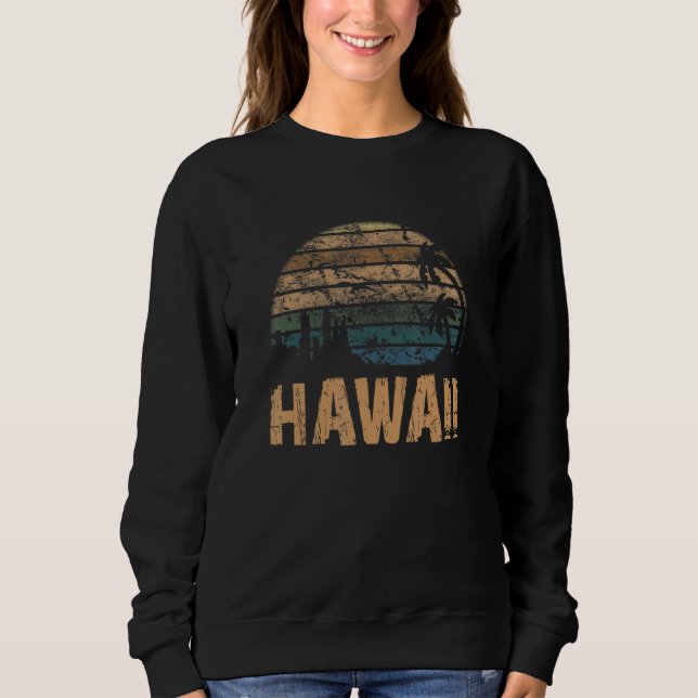 Sudadera Hawaii Vintage Sunset Distressed (Anverso)