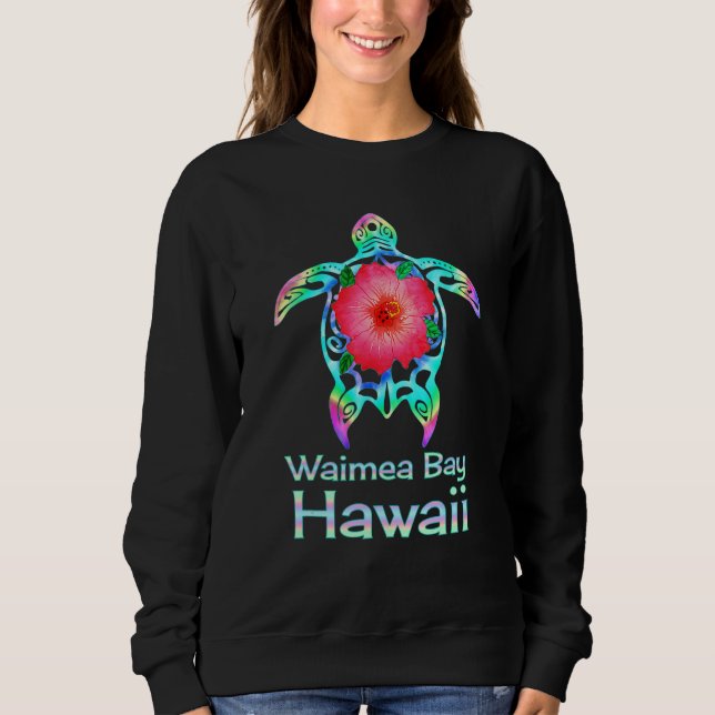 Sudadera Hawaiian Colorful Sea Turtle Waimea Bay Hawaii (Anverso)