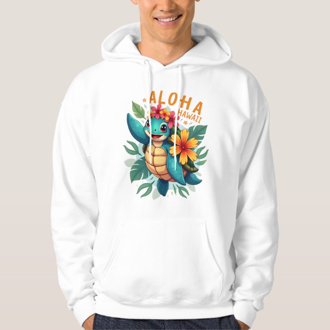 Sudadera Hawaiian-Shirt Aloha Hawaii Sea Turtle Girl Women  (Anverso)