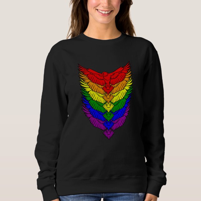 Sudadera Hawks LGBTQ Strong Gay Pride Rainbow Flag LGBT Haw (Anverso)