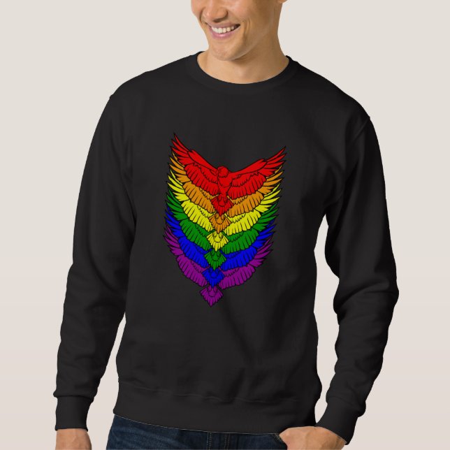 Sudadera Hawks LGBTQ Strong Gay Pride Rainbow Flag LGBT Haw (Anverso)