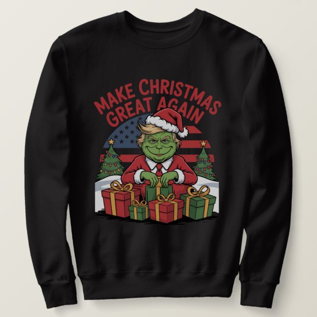 Sudadera Haz de nuevo grande la Navidad (Anverso del diseño)
