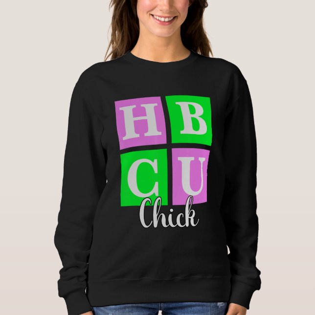 Sudadera HBCU Chick Pink and Green Blocks Love (Anverso)