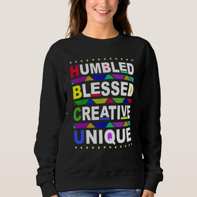 Sudadera HBCU Humbled Blessed Creative Unique Historical (Anverso)