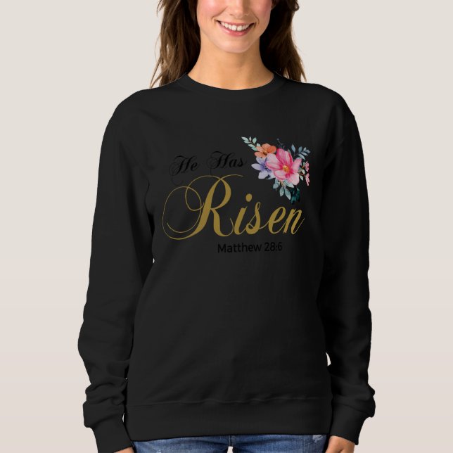 Sudadera He Has Risen Jesus Religous Easter Sunday Christia (Anverso)