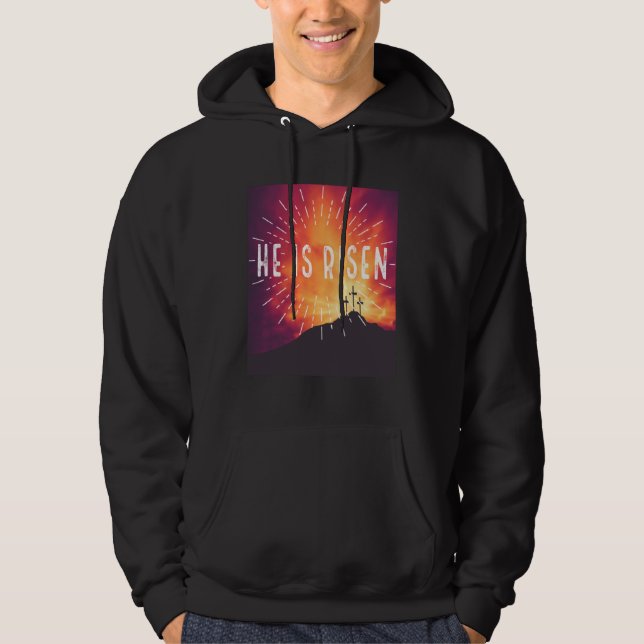 Sudadera He Is Risen Cross Jesus Religious Easter Day Chris (Anverso)