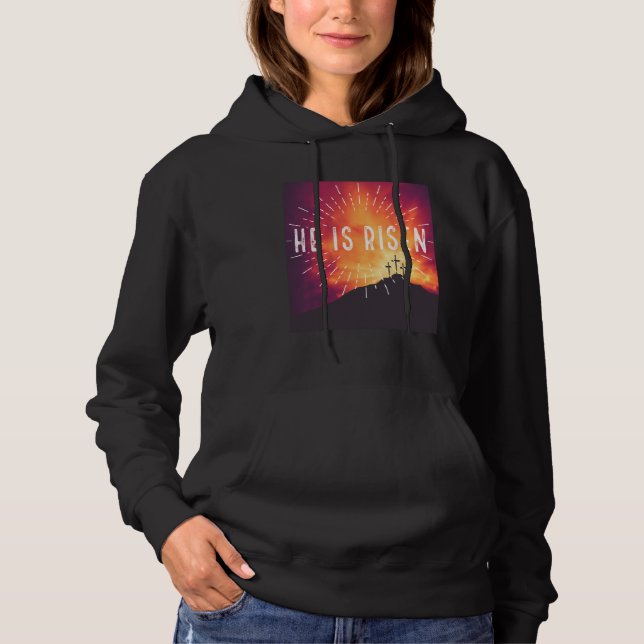 Sudadera He Is Risen Cross Jesus Religious Easter Day Chris (Anverso)