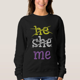 Sudadera He She Me Gender Nonconformation Nonbinary Mating