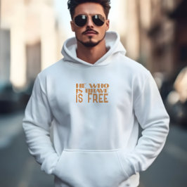 Sudadera He who is brave is free quote orange
