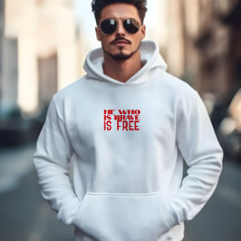 Sudadera He who is brave is free quote red