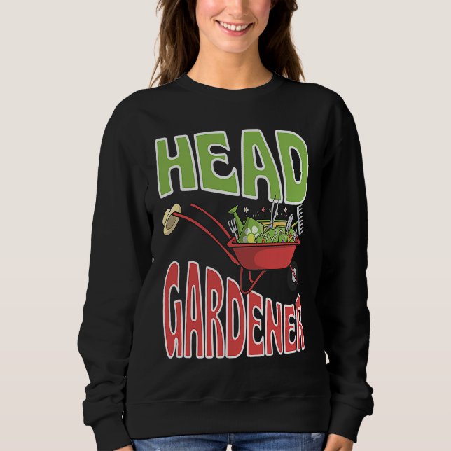 Sudadera Head Gardener Cute Summer Wheelbarrow Vegetable Ga (Anverso)