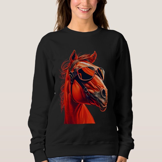 Sudadera Head Horses  Humorous Sunglasses  2 (Anverso)