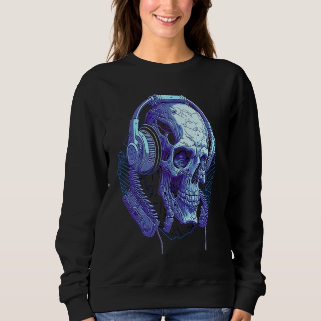 Sudadera Headphone Skull DJ Halloween Creepy (Anverso)