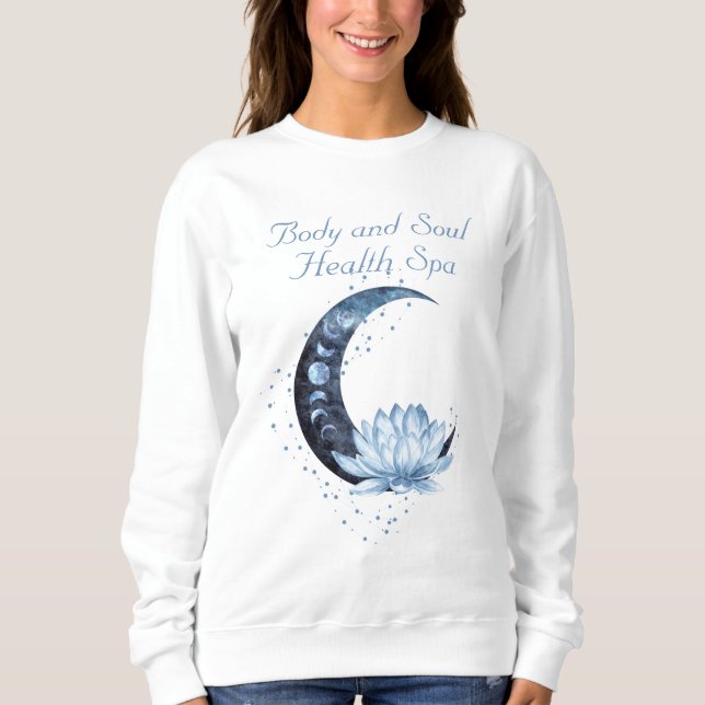 Sudadera Health Spa Business Blue Lotus Flower Moon (Anverso)
