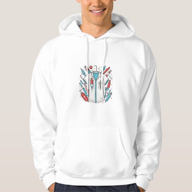 Sudadera Healthcare Hero Hoodie – Vial & Syringe Art  (Anverso)