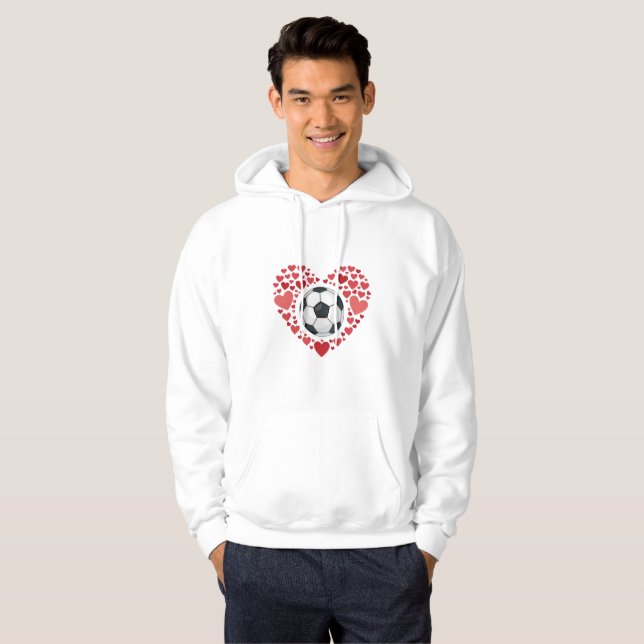 Sudadera Heart and Soccer Ball for Valentines Day (Anverso completo)