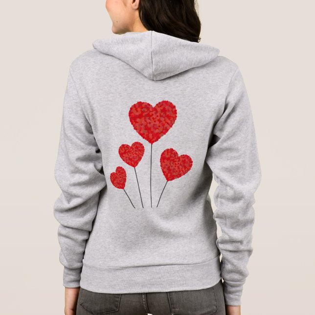 Sudadera Heart Balloons Illustration Design (Reverso)
