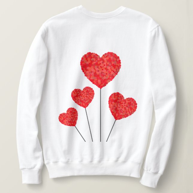 Sudadera Heart Balloons Illustration Design (Reverso del diseño)
