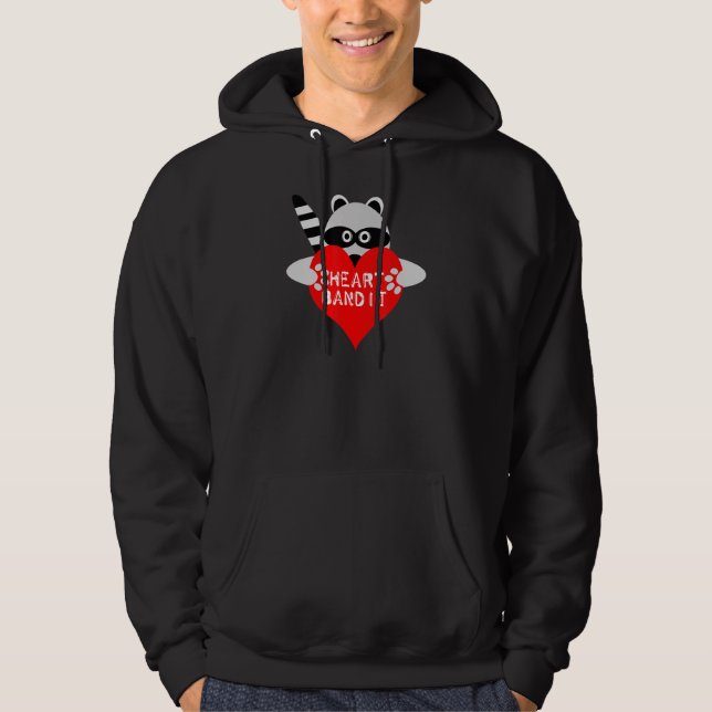 Sudadera Heart Bandit Cute Raccoon Anniversary Valentine's  (Anverso)