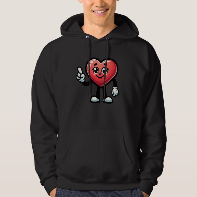 Sudadera Heart Character With Cartoon Eyes And Smiling Face (Anverso)