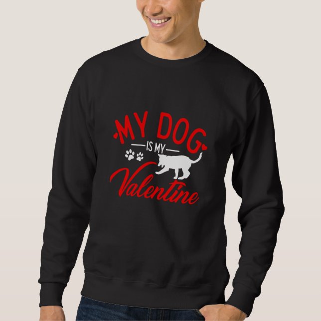 Sudadera Heart Dog Valentine's Day Dog Mom Dad Date Single  (Anverso)