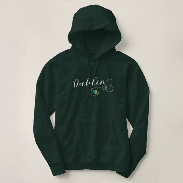 Sudadera Heart Dublin Hoodie, Irlanda, Irlanda (Diseño del anverso)