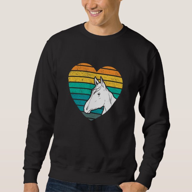 Sudadera Heart Graphic Horse Lover Equestrian Rider Horses  (Anverso)