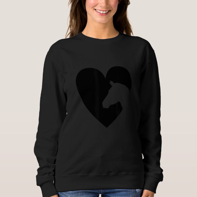 Sudadera Heart Graphic Horse Lover Equestrian Rider Horses  (Anverso)