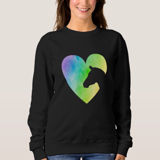 Sudadera Heart Graphic Horse Lover Equestrian Rider Horses  (Anverso)