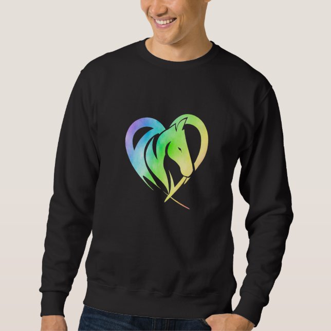 Sudadera Heart Graphic Horse Lover Equestrian Rider Horses  (Anverso)