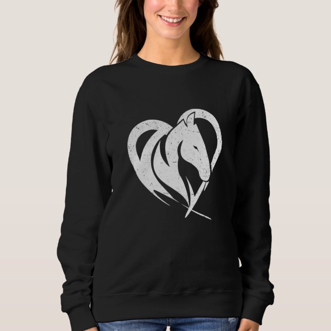 Sudadera Heart Graphic Horse Lover Equestrian Rider Horses  (Anverso)